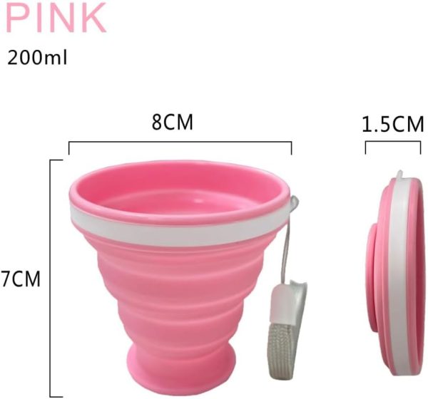 Collapsible Water Bottles 500 ml 2 pack with silicone collapsible cup 200 ml 2 pack,Travel Water Bottle Portable Hiking Water Bottle Reusable BPA Free Silicone Water Bottles.(Colorful) - Image 4
