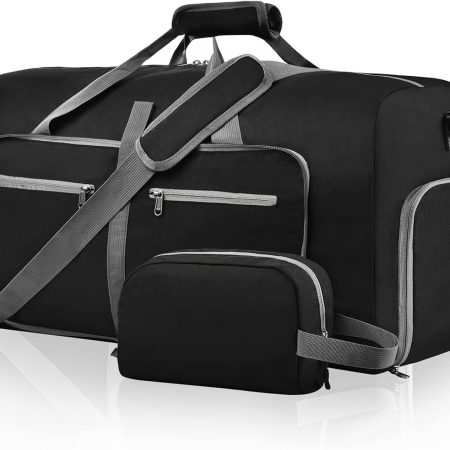 Duffle Bag with Shoes Compartment and Adjustable Strap,Foldable Travel Duffel Bags for Men Women,Waterproof Duffel Bags