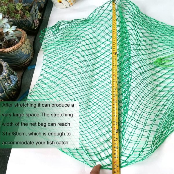 Fishing Net Bag Foldable Fishing Keep Net Diving Bag 4/5 Inch Mesh 35 Inch Length Fishing Net - Image 5